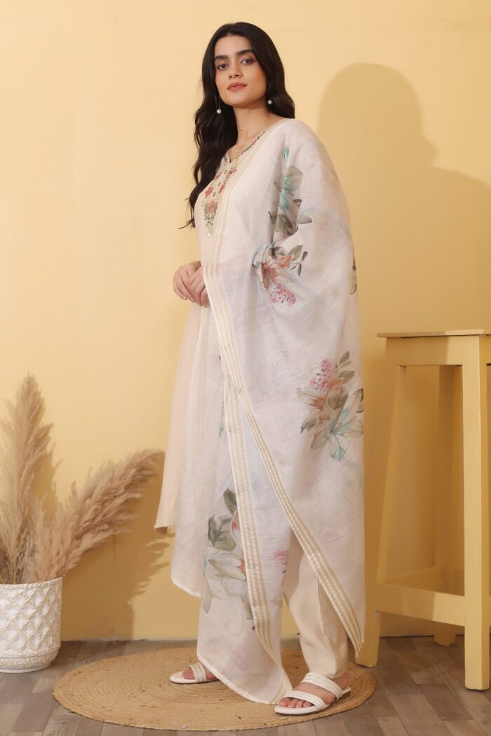 Solid Kurta, Trouser/Pant & Dupatta Set - Image 2