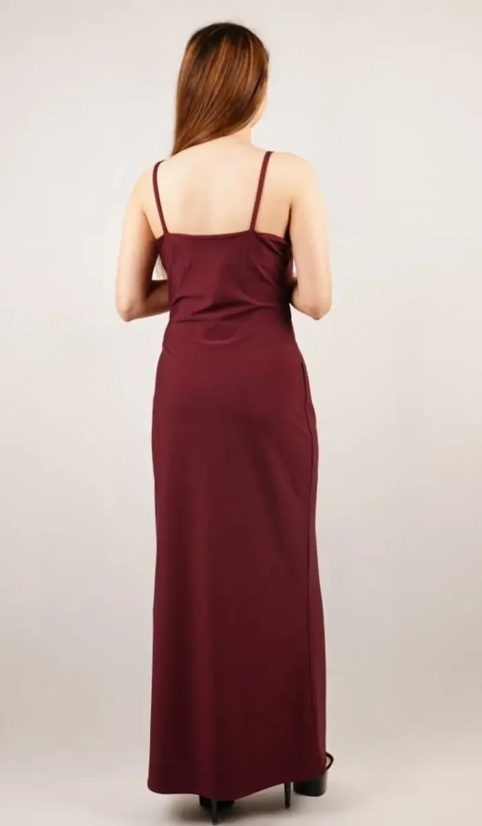Women Maroon Maxi Dress for Women - Image 2