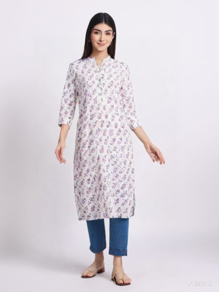 Women's Straight Kurta Printed Cotton Kurta