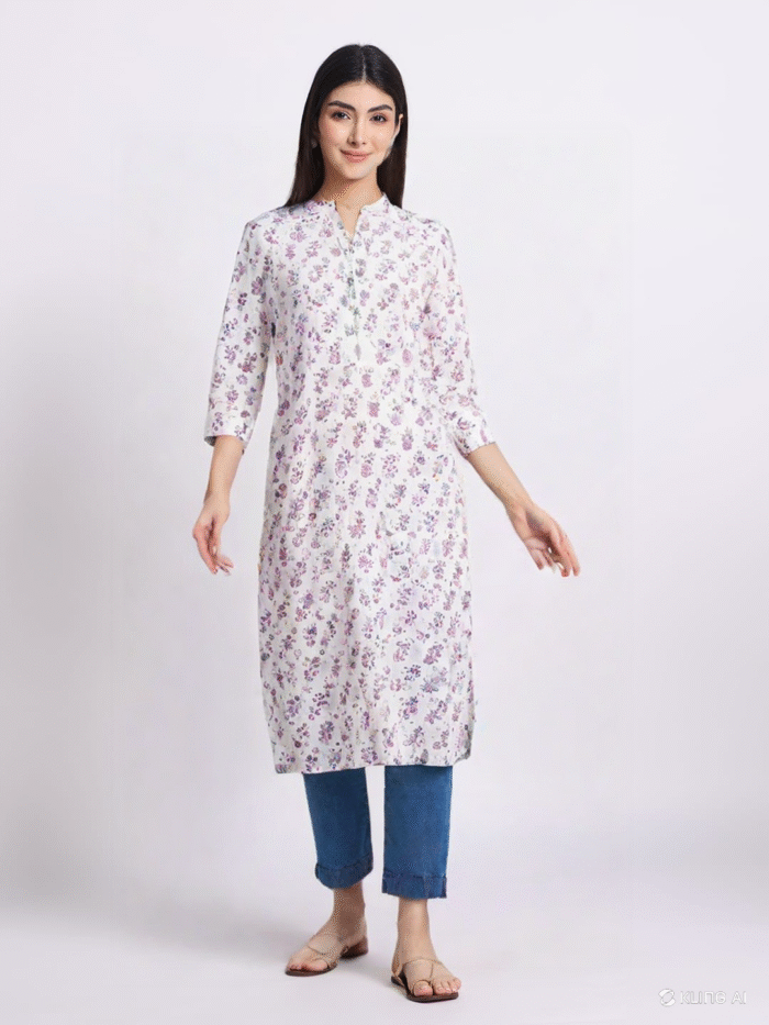 Women's Straight Kurta Printed Cotton Kurta - Image 1